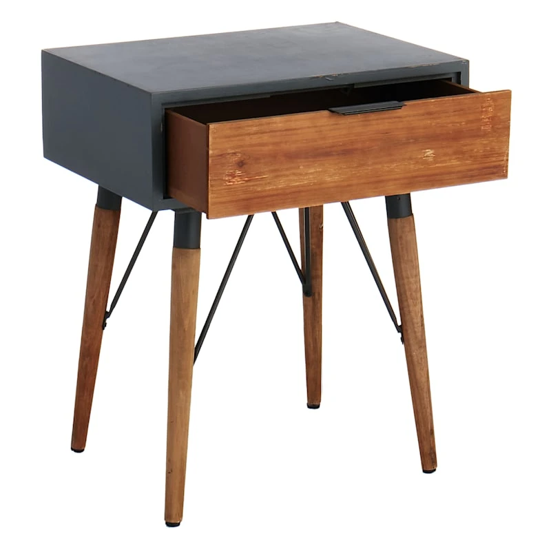 1-Drawer Wood & Metal Table - Image 5