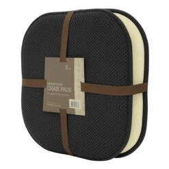 2-Pack Black Memory Foam Chair Pads