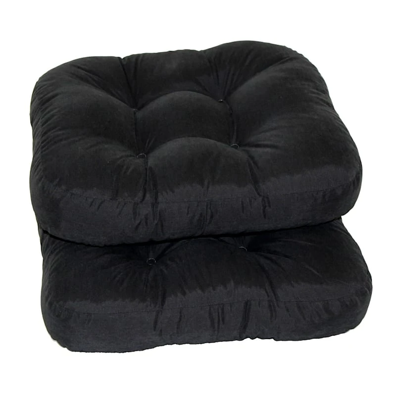 2-Pack Black Microsuede Chair Pads