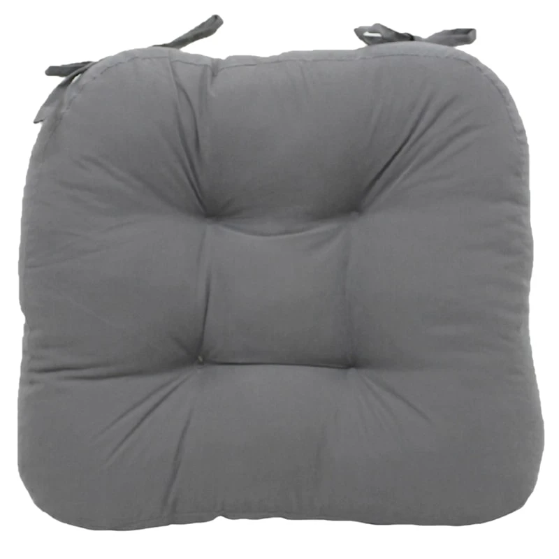 2-Pack Dark Grey Microsuede Chair Pads
