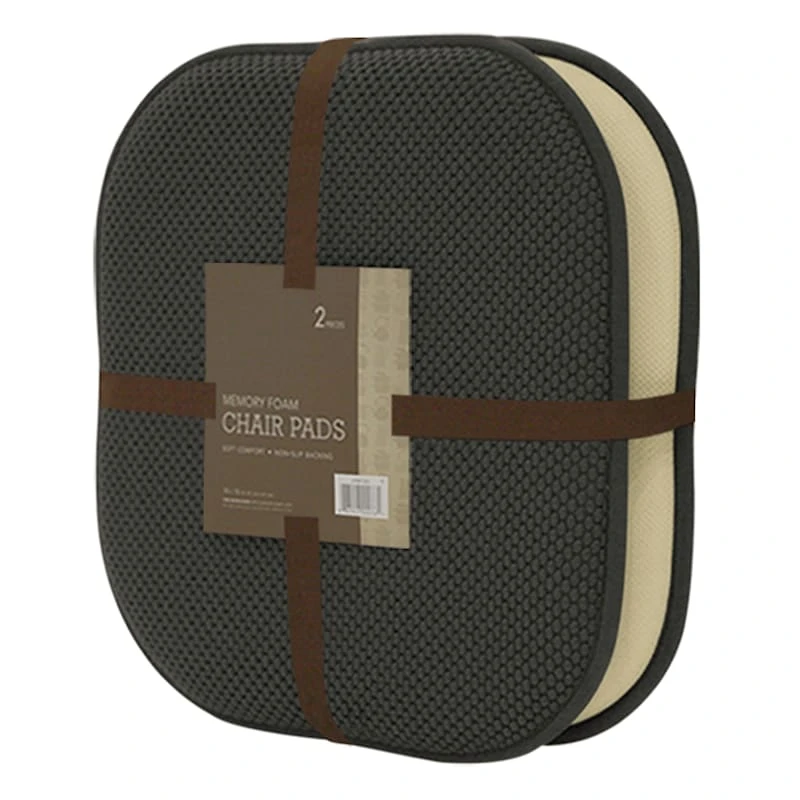 2-Pack Grey Memory Foam Chair Pads