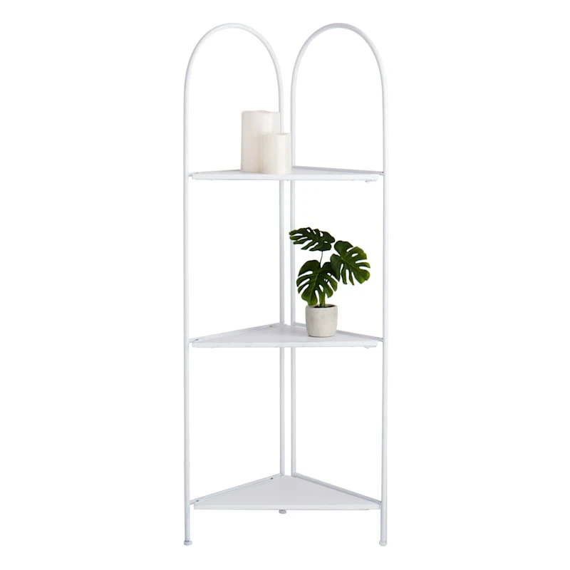 Alice Folding Corner Shelf, White - Image 3