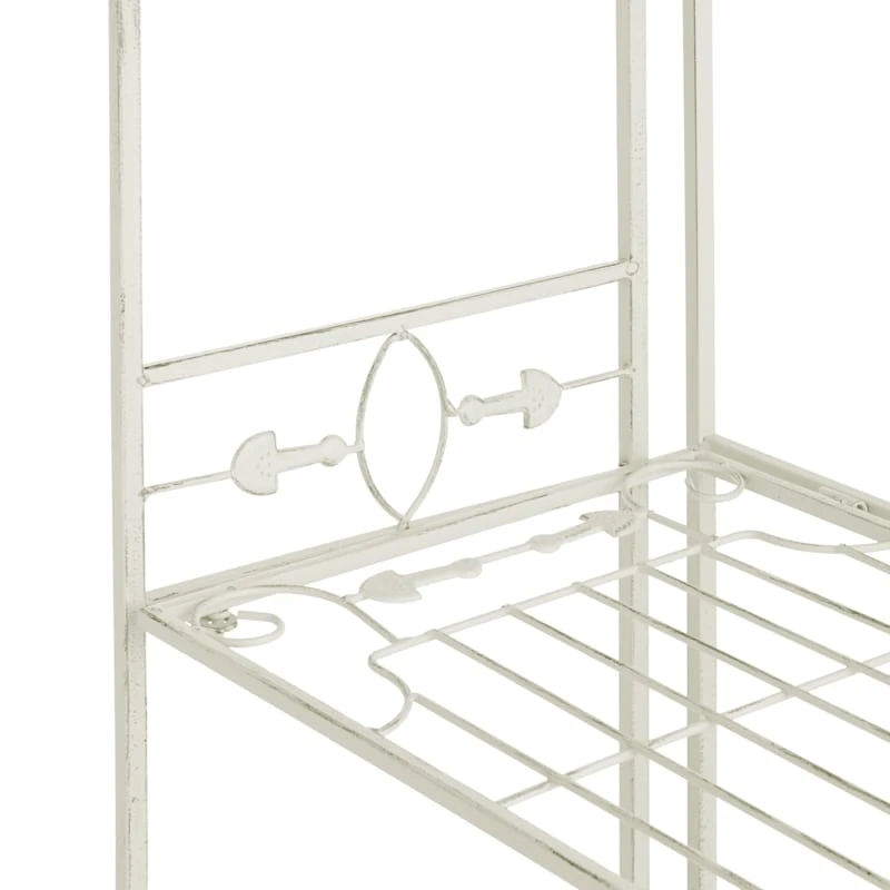 Antique White Metal Baker's Rack With Folding Shelves, 51" - Image 5