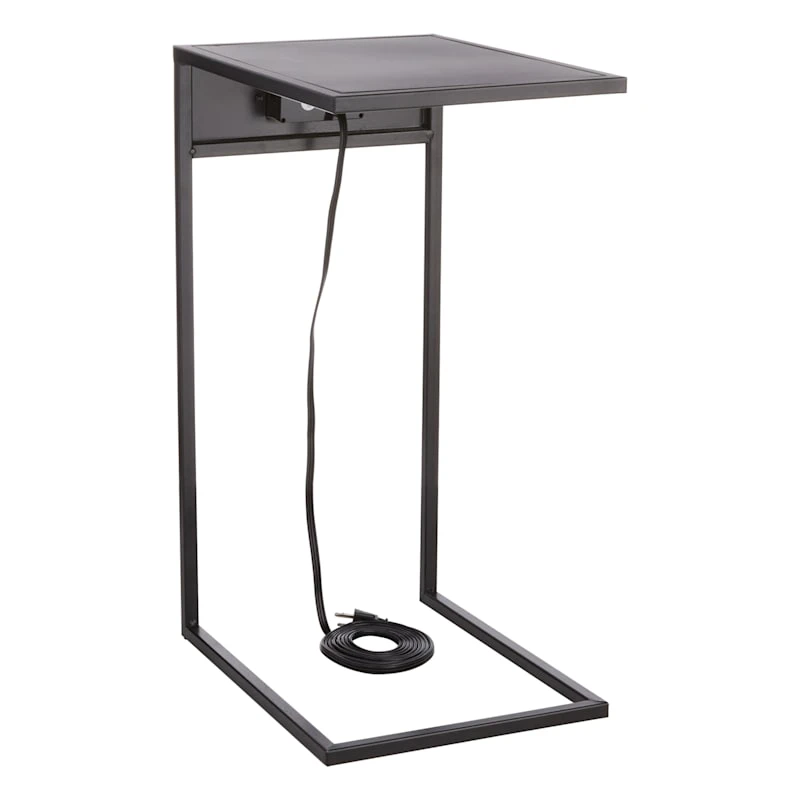 Black & Metal USB C Table