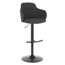 Bryce Adjustable Barstool, Dark Grey