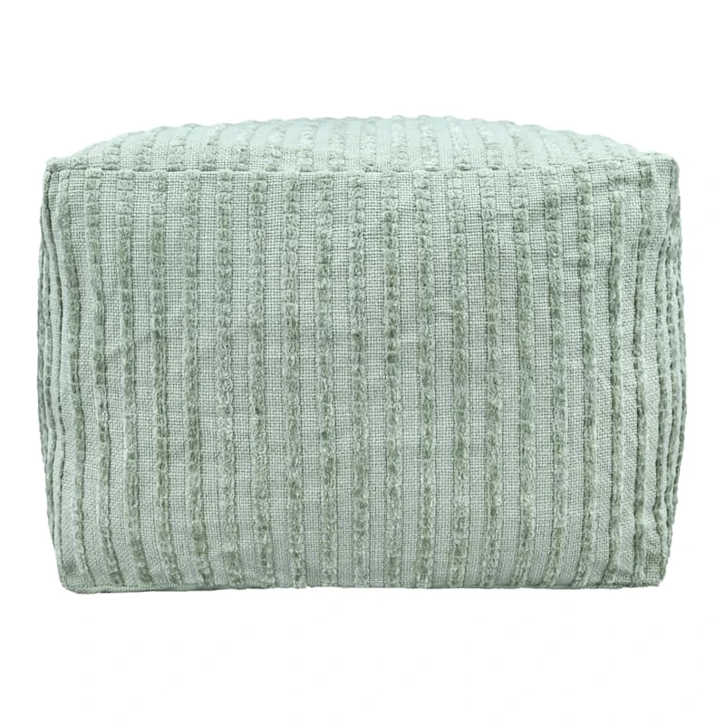 Bubble Dot Striped Pouf, Light Green