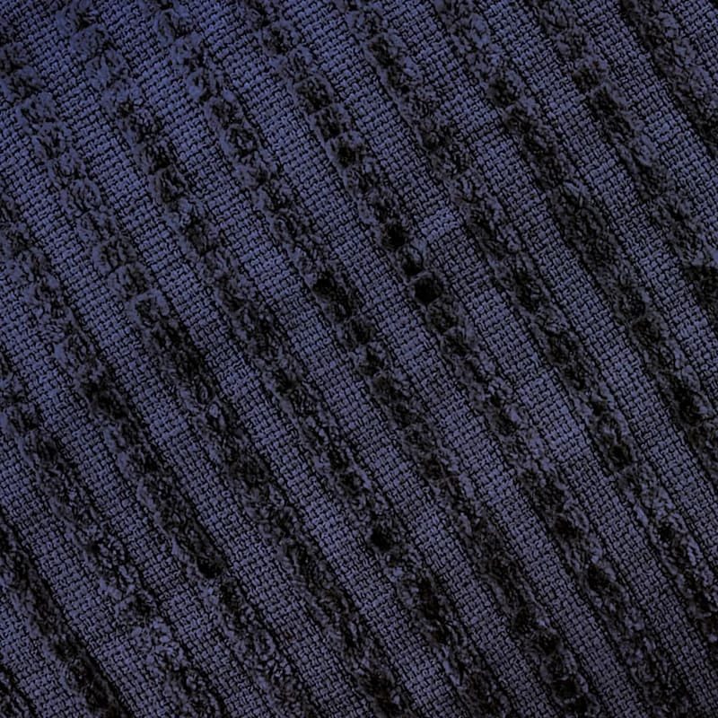 Bubble Dot Striped Pouf, Navy Blue - Image 2