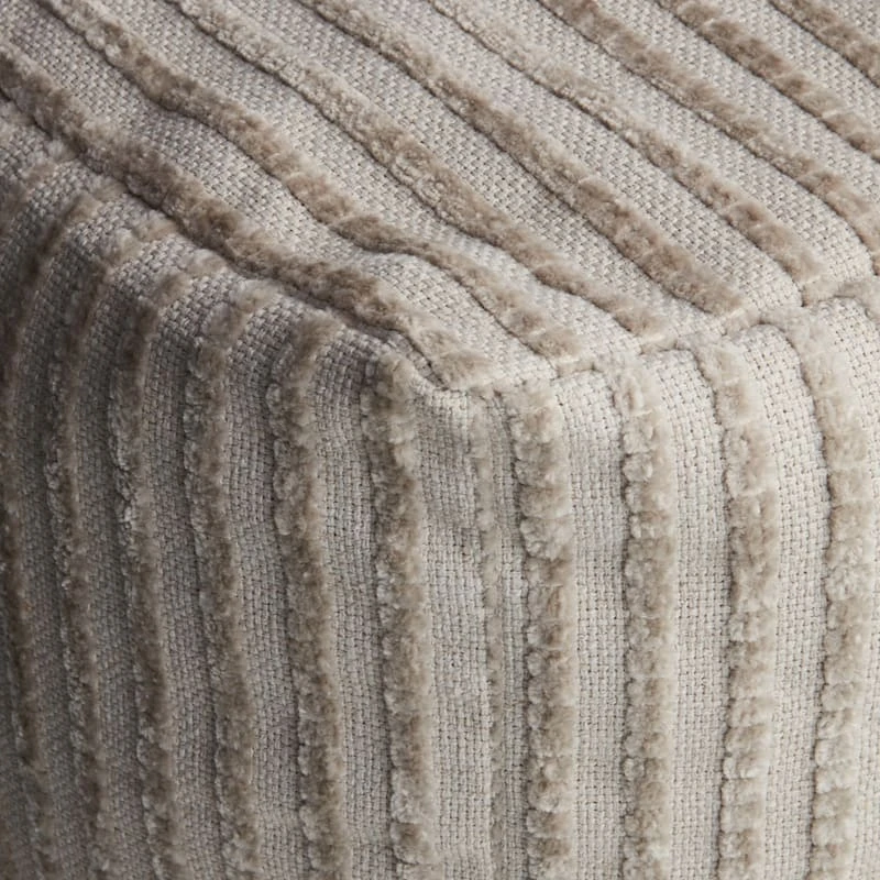 Bubble Dot Striped Pouf, Silver Birch - Image 2