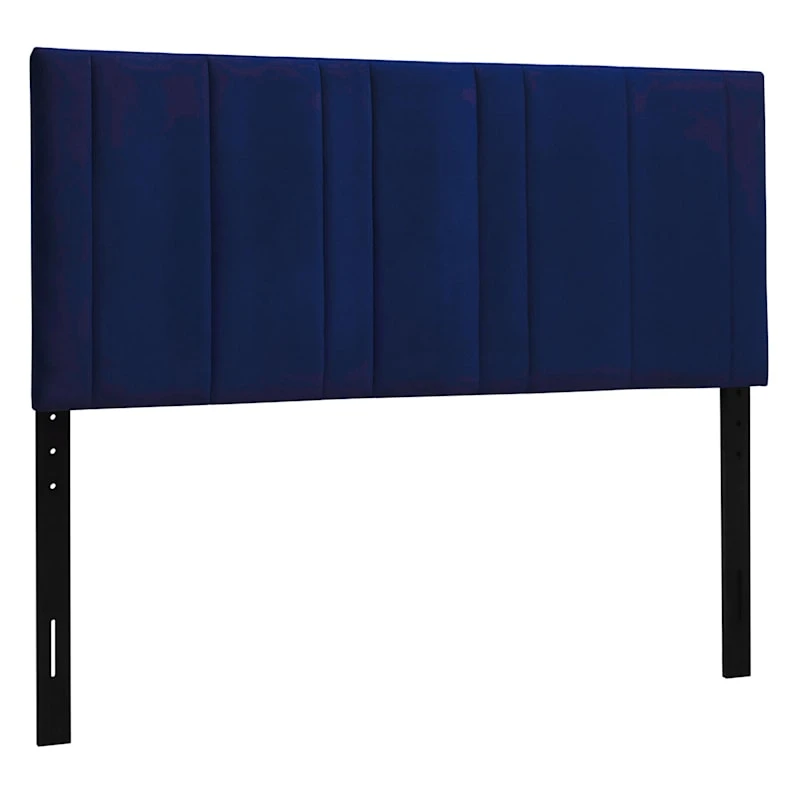 Chandler Channeled Navy Velvet Queen Headboard