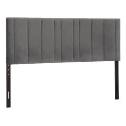 Chandler Grey Velvet Channeled King Headboard