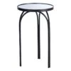 Colton Mirrored-Top Accent Table, Black