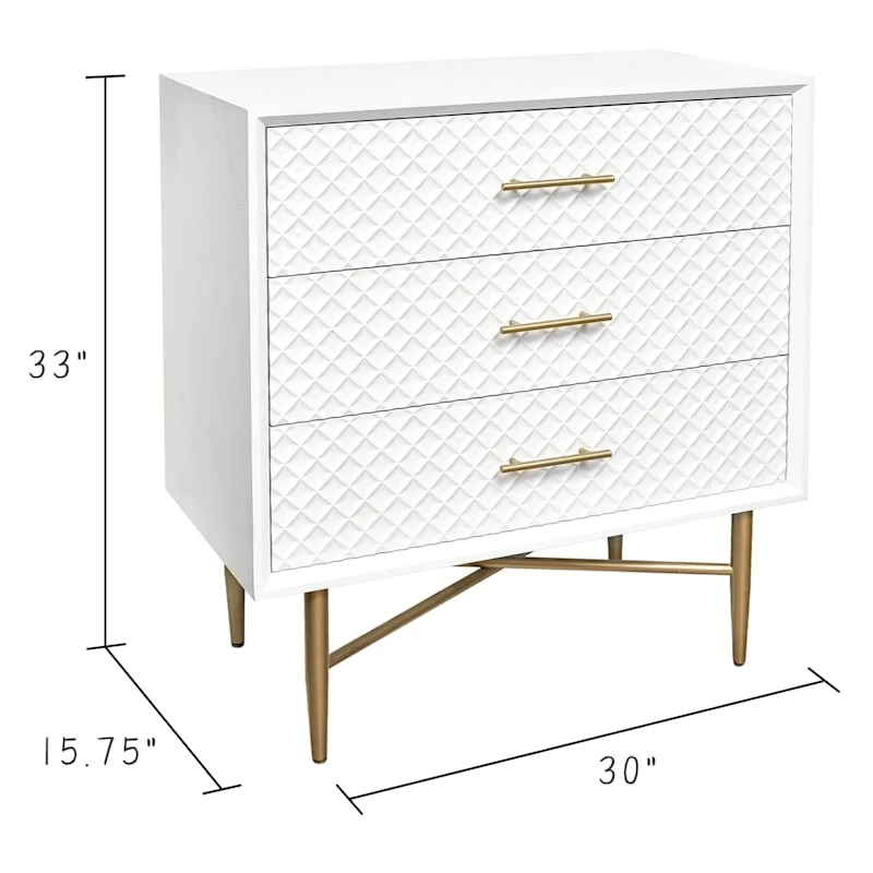 Crosby St 3-Drawer Studio Cabinet, White - Image 4