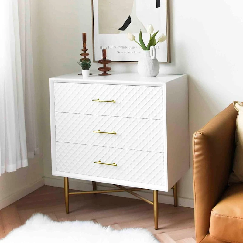 Crosby St 3-Drawer Studio Cabinet, White - Image 5