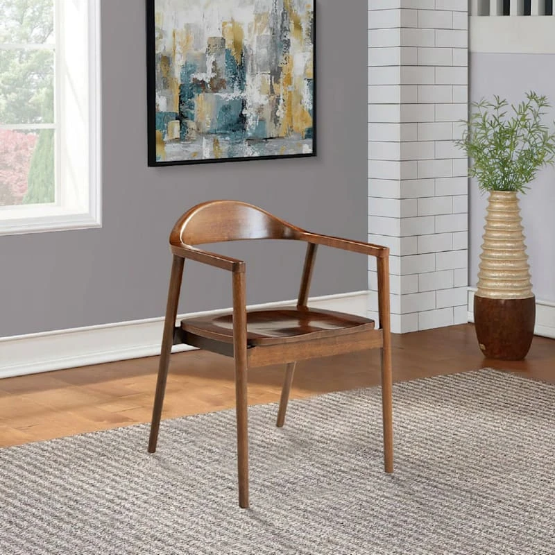 Crosby St Bishop Dining Chair, Brown - Image 6
