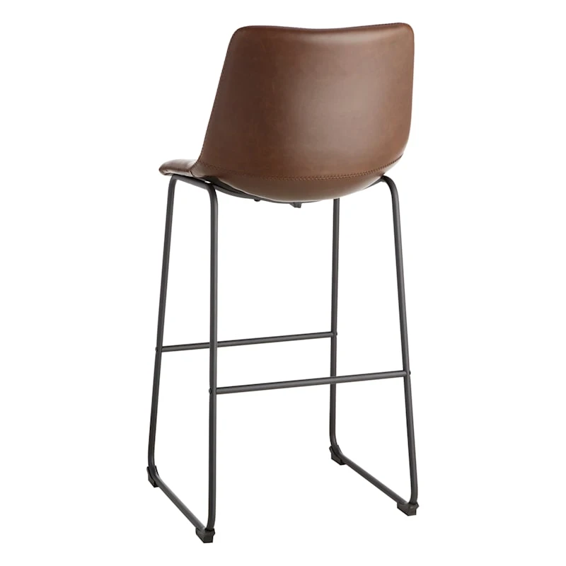 Crosby St Drake Espresso Brown Faux Leather Barstool - Image 2