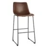 Crosby St Drake Espresso Brown Faux Leather Barstool