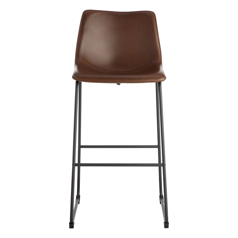 Crosby St Drake Espresso Brown Faux Leather Barstool - Image 3