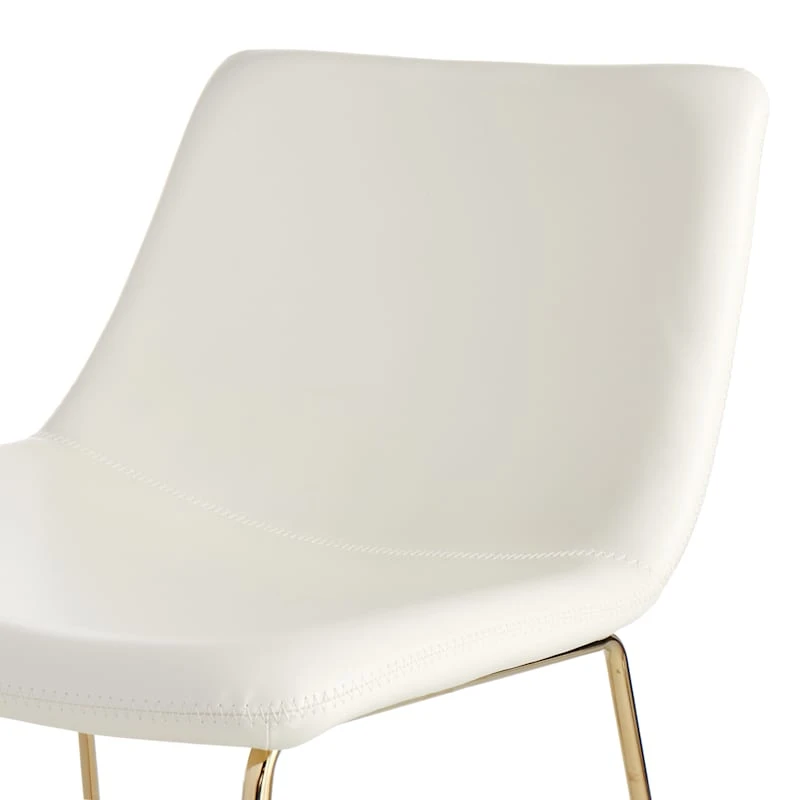 Crosby St Drake Faux Leather Lounge Chair, White - Image 5