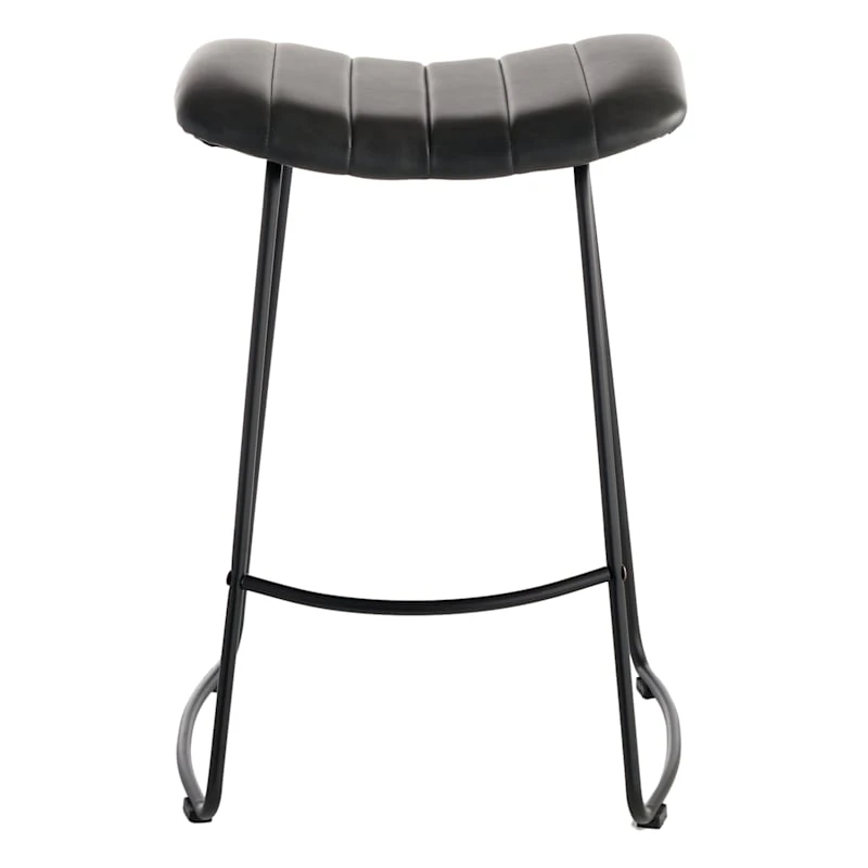 Crosby St Jude Black Backless Barstool, 30" - Image 2