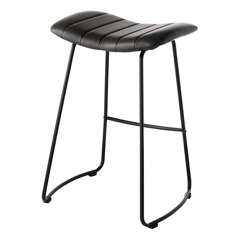 Crosby St Jude Black Backless Barstool, 30" - Image 3