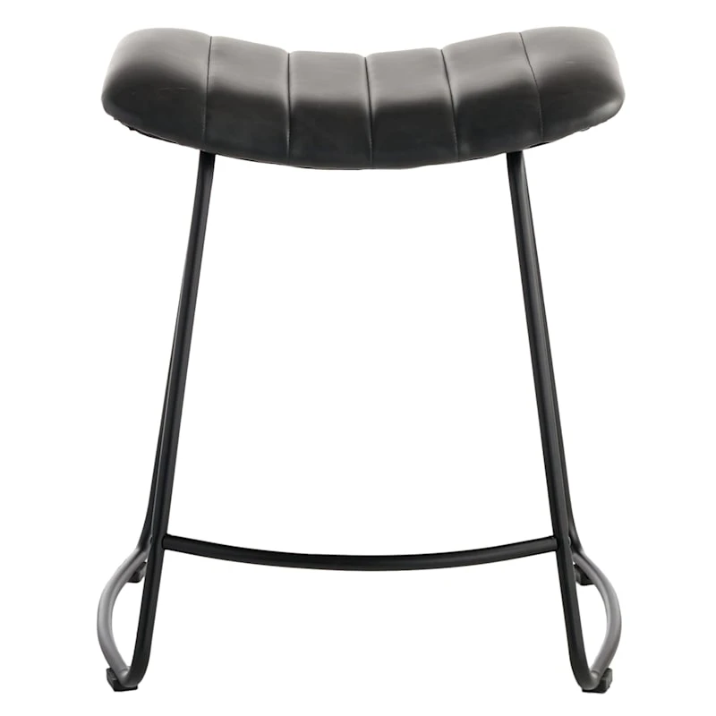 Crosby St Jude Black Backless Counter Stool, 24" - Image 2