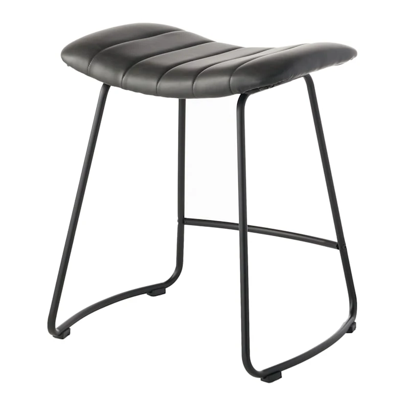 Crosby St Jude Black Backless Counter Stool, 24" - Image 3