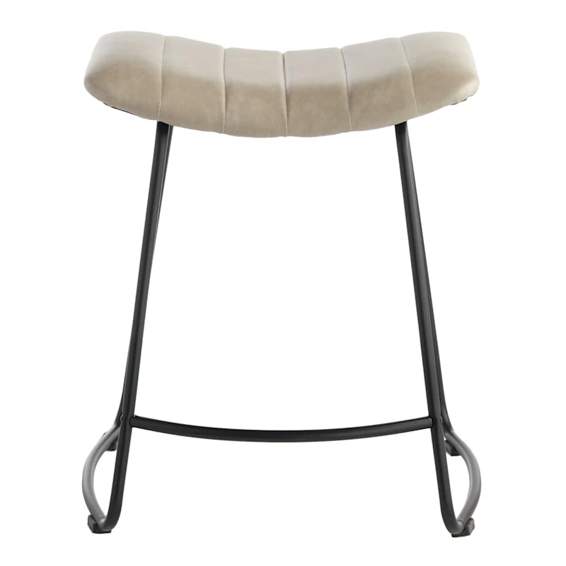 Crosby St Jude Grey Backless Counter Stool, 24" - Image 2