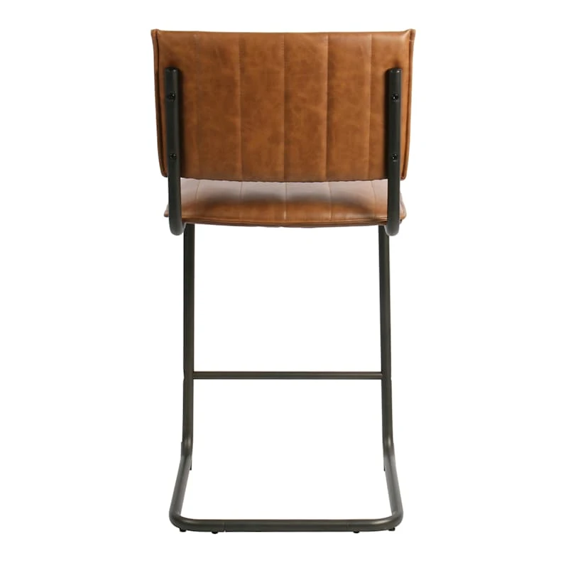 Crosby St Luka Faux Leather Counter Stool, Light Brown - Image 4