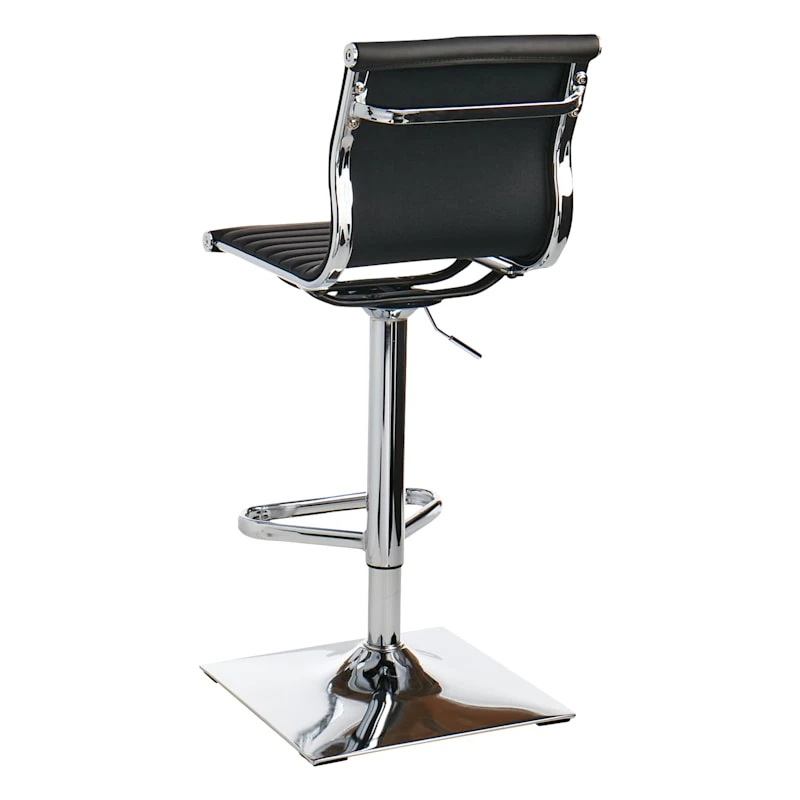 Crosby St Maxwell Adjustable Faux Leather Barstool, Black - Image 2