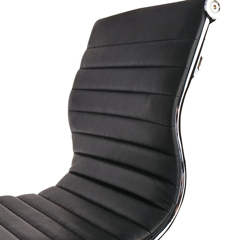 Crosby St Maxwell Adjustable Faux Leather Barstool, Black - Image 3