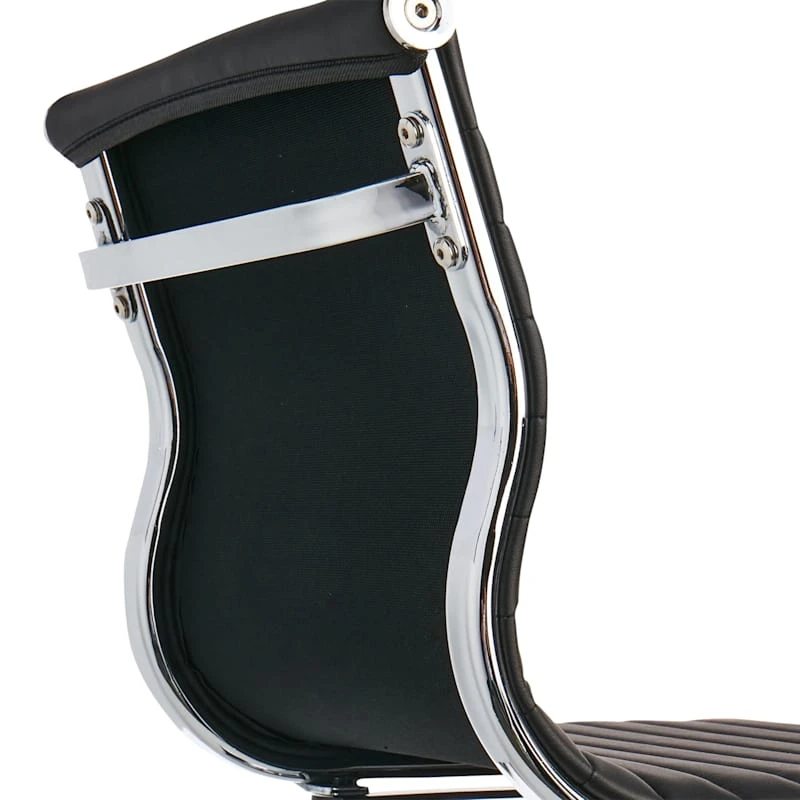 Crosby St Maxwell Adjustable Faux Leather Barstool, Black - Image 4