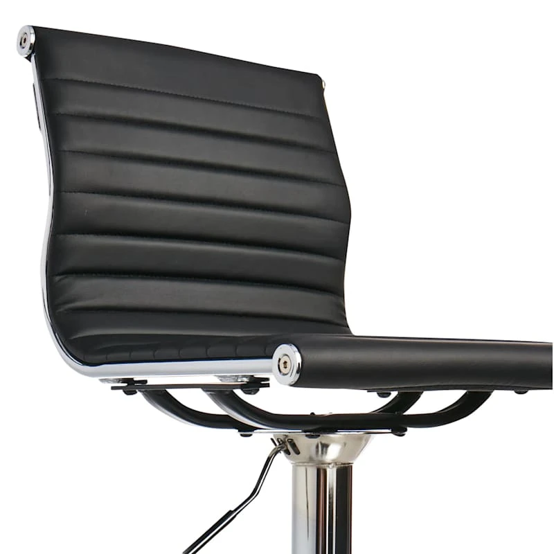 Crosby St Maxwell Adjustable Faux Leather Barstool, Black - Image 5