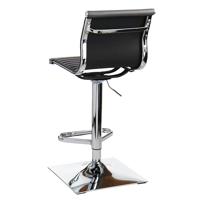 Crosby St Maxwell Adjustable Faux Leather Barstool, Grey - Image 2