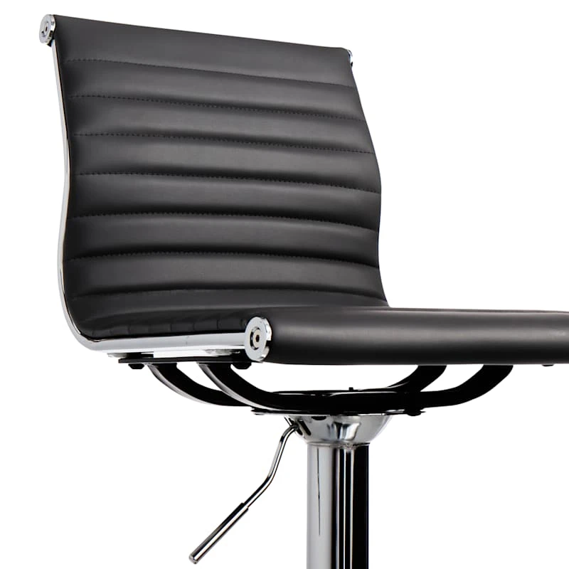 Crosby St Maxwell Adjustable Faux Leather Barstool, Grey - Image 5