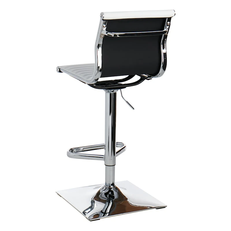 Crosby St Maxwell Adjustable Faux Leather Barstool, White - Image 2