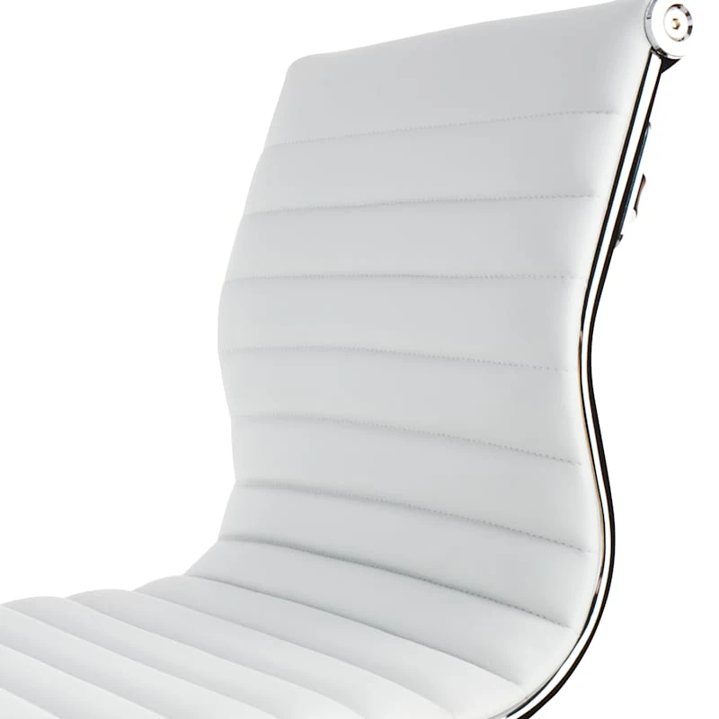 Crosby St Maxwell Adjustable Faux Leather Barstool, White - Image 3