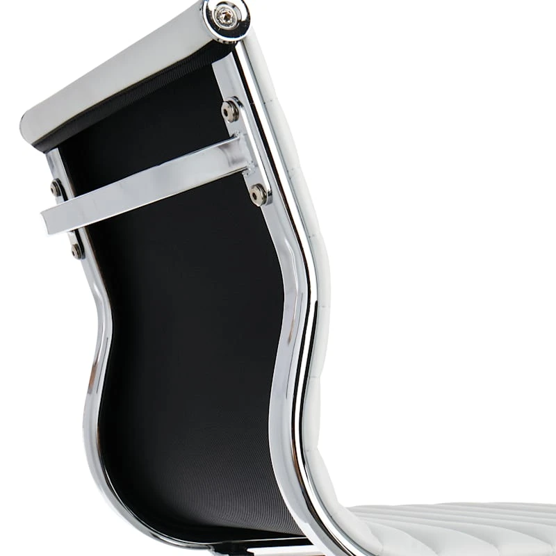 Crosby St Maxwell Adjustable Faux Leather Barstool, White - Image 4