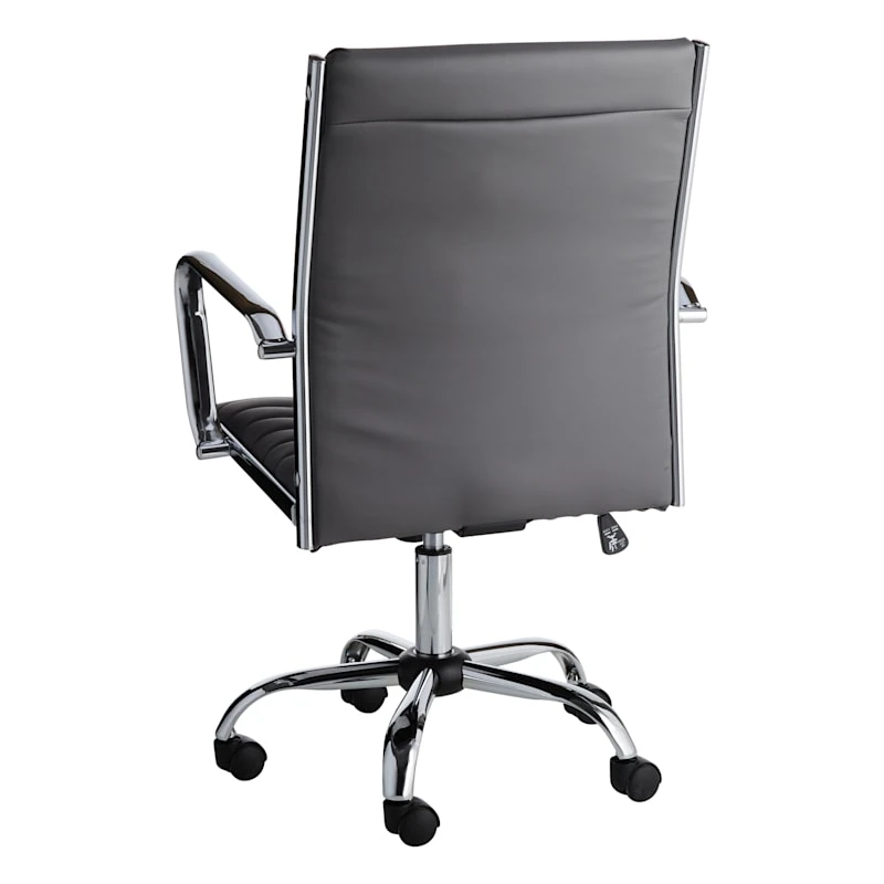 Crosby St Maxwell Adjustable Faux Leather Office Chair, Grey - Image 2