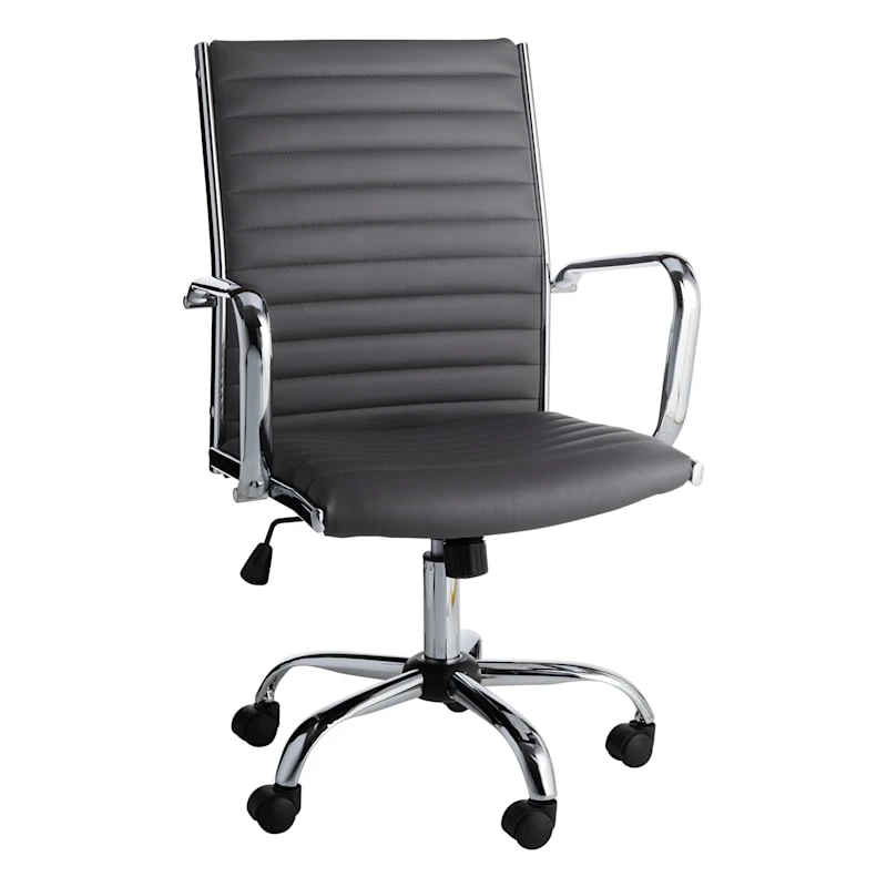 Crosby St Maxwell Adjustable Faux Leather Office Chair, Grey