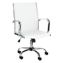 Crosby St Maxwell Adjustable Faux Leather Office Chair, White