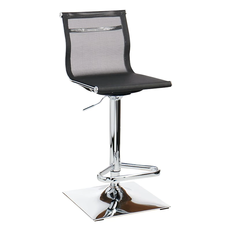 Crosby St Micah Adjustable Barstool, Black