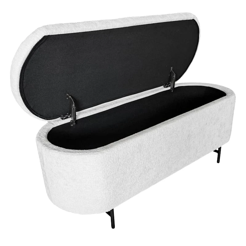 Crosby St Roxie Storage Bench, White - Image 5
