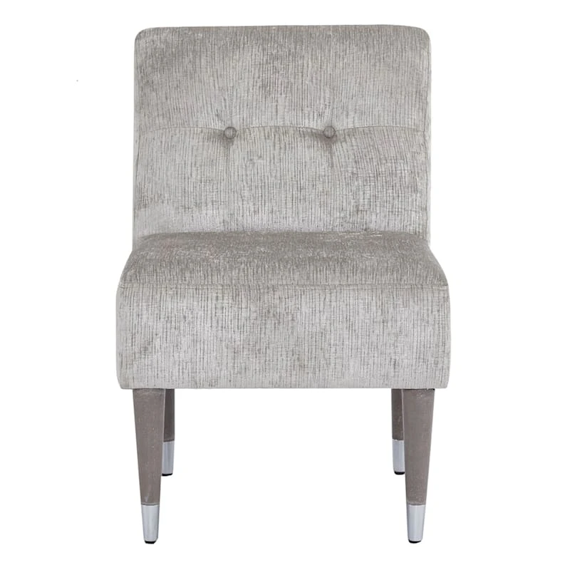 Dove Accent Chair With Silver Capped Wood Legs - Image 2