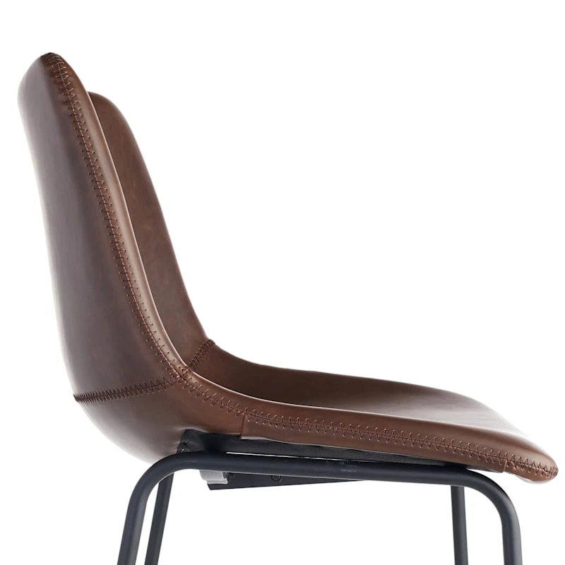 Drake Modern Faux Leather Industrial Barstool, Espresso - Image 4