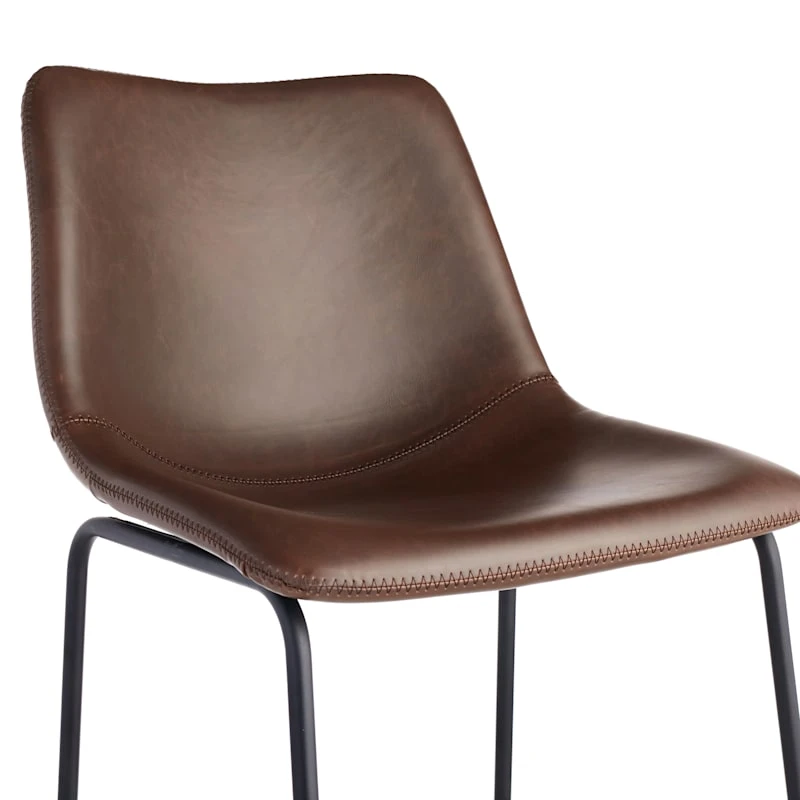 Drake Modern Faux Leather Industrial Barstool, Espresso - Image 5