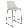 Drake Modern Faux Leather Industrial Barstool, Light Grey
