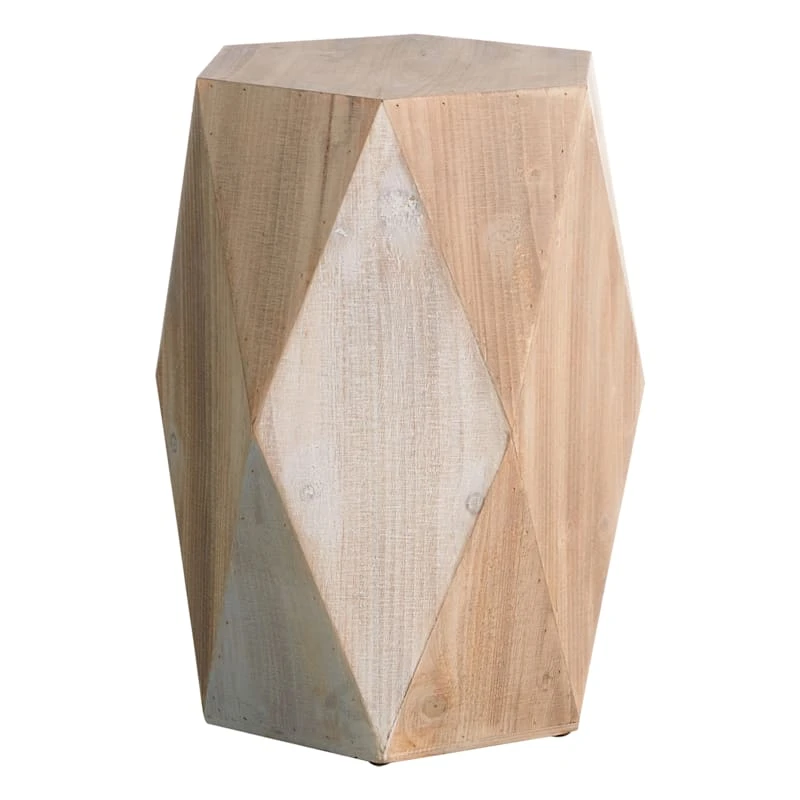 Found & Fable Hexagon Wood Stool Accent Table