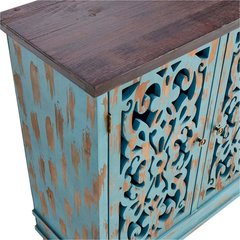 Found & Fable Northfield 3-Door Distressed Cabinet - Image 4