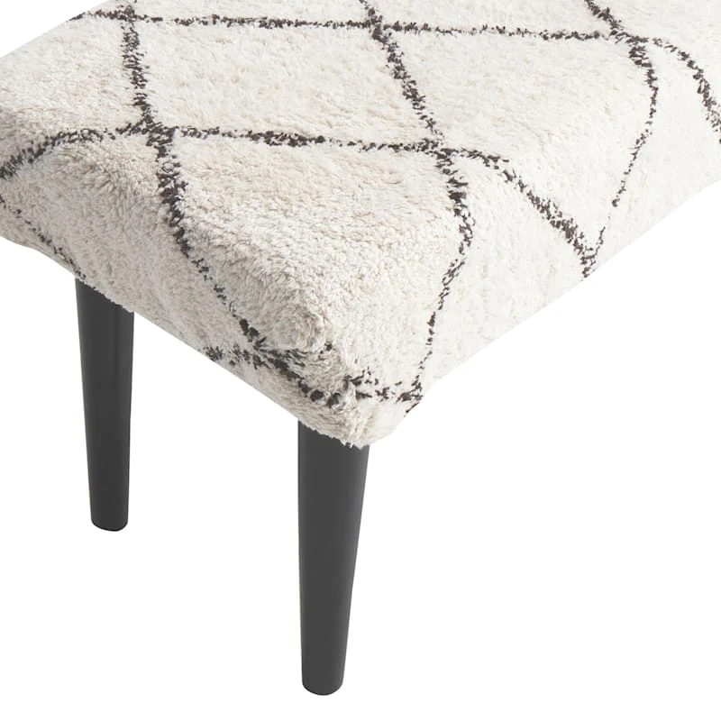 Found & Fable Zuri Cream & Black Tufted Bench - Image 3