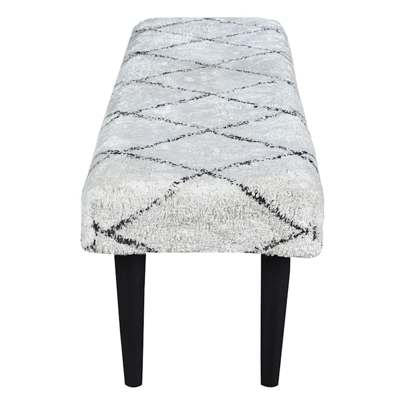 Found & Fable Zuri Cream & Black Tufted Bench - Image 4